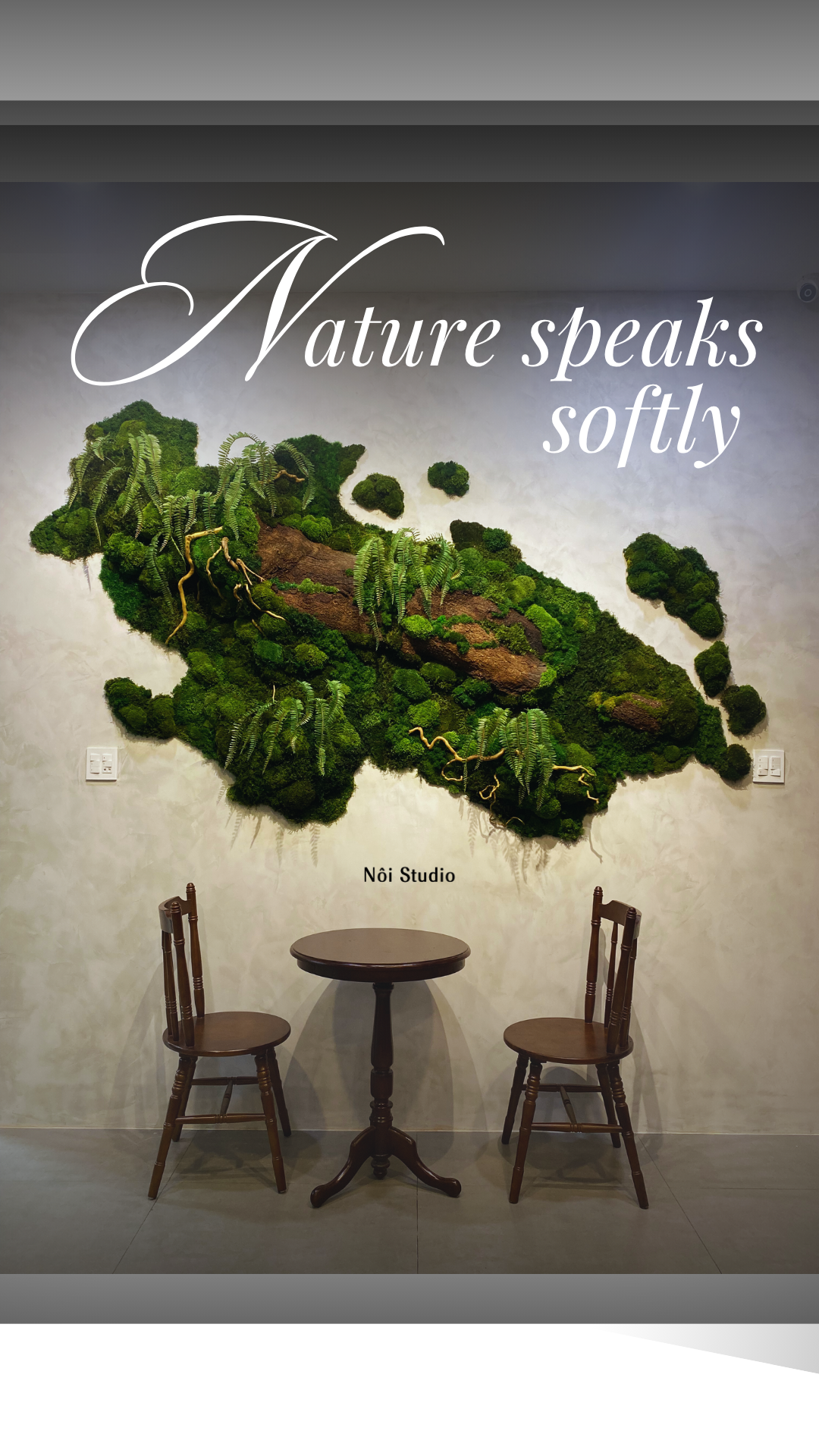 How to create a focal point of the moss art that draws the eye?